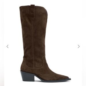 Nakedvice The Reid cocoa boots Brown suede western knee high shoes Revolve 8
